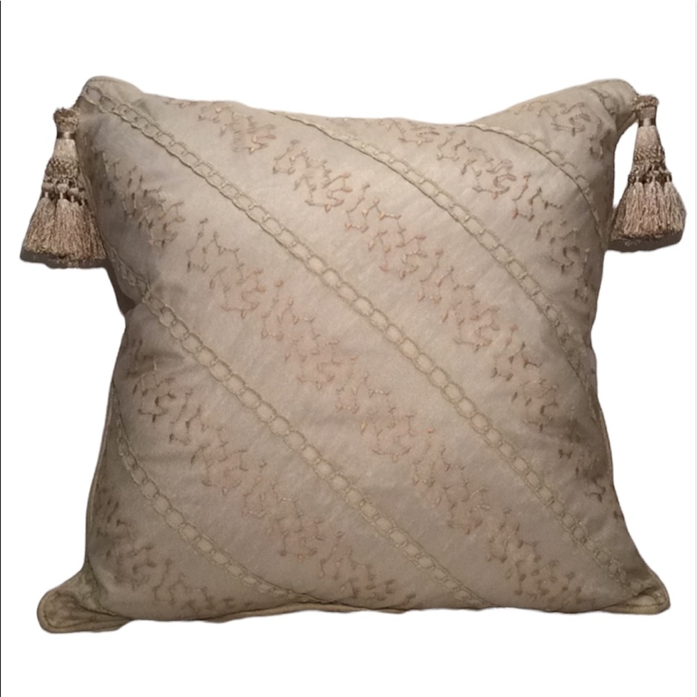 Large Square Gold Neutral Decorative Pillow